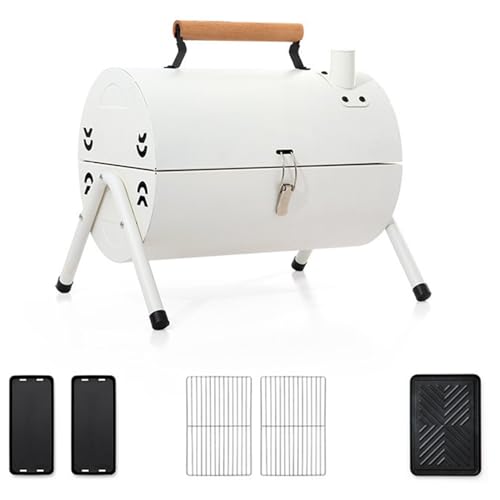 Tragbarer Tischgrill – Doppelseitig klappbarer Holzkohlegrill mit seitlichen Lüftungsschlitzen und Holztragegriff – ideal für Garten, Camping und Outdoor-Küche Tragbarer Tischgrill – Doppelseitig klappbarer Holzkohlegrill mit seitlichen Lüftungsschlitzen und Holztragegriff – ideal für Garten, Camping und Outdoor-Küche von Generisch
