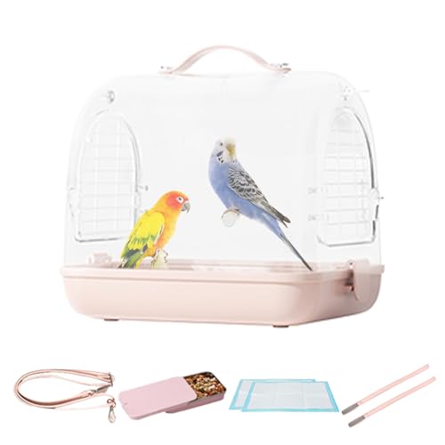 Tragbarer Vogelträger -Rucksack - Transparenter leichter Käfig, robustes Design | Abnehmbare belüftete Reisetasche, stilvoller Haustierträger, bequemer Cockatiel -Käfig für kleine, Vögel, Wandern, Auß Tragbarer Vogelträger -Rucksack - Transparenter leichter Käfig, robustes Design | Abnehmbare belüftete Reisetasche, stilvoller Haustierträger, bequemer Cockatiel -Käfig für kleine, Vögel, Wandern, Auß von Generisch