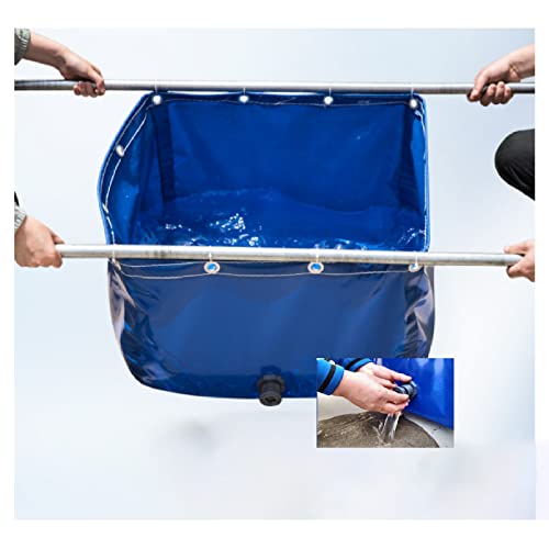 Tragbarer faltbarer Fischteich – oberirdischer Segeltuch-Aquakultur-Pool-Wasserspeicher für Koi-Gartenbewässerungsreservoir (1 x 2 x 0,5 m) von Generisch