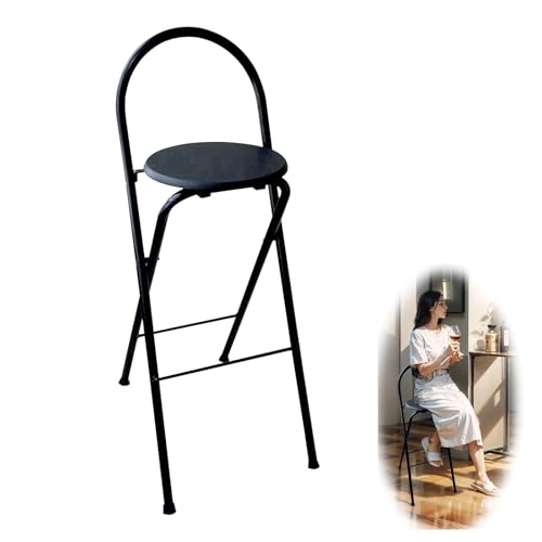 Tragbarer klappbarer Barhocker mit Rückenlehne, moderner hoher Sitz für Küche und Büro, verstellbare Höhe 65 cm, 70 cm, 75 cm, unterstützt 125 kg, keine Montage erforderlich, ideal für Essen und Tragbarer klappbarer Barhocker mit Rückenlehne, moderner hoher Sitz für Küche und Büro, verstellbare Höhe 65 cm, 70 cm, 75 cm, unterstützt 125 kg, keine Montage erforderlich, ideal für Essen und von Generisch