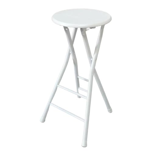 Tragbarer klappbarer Barhocker mit Rückenlehne und Fußstütze, Hochstuhl für Zuhause, Camping und Spielzimmer, runder Küchenthekenhocker, Sitzhöhe 80 cm von Generisch