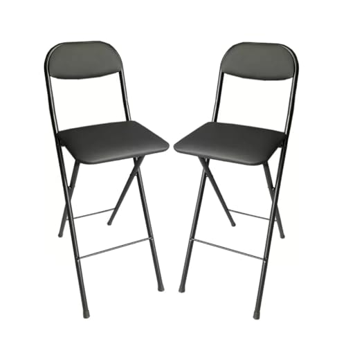 Tragbarer klappbarer Barhocker mit Rückenlehne und Fußstütze, dick, 65/75 cm, Hochstühle für Küche, Theke, Café, Esszimmer, Bar, 2er-Set, platzsparendes Design Tragbarer klappbarer Barhocker mit Rückenlehne und Fußstütze, dick, 65/75 cm, Hochstühle für Küche, Theke, Café, Esszimmer, Bar, 2er-Set, platzsparendes Design von Generisch