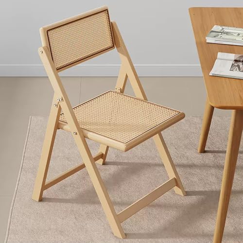 Tragbarer und stabiler Rattan-Esszimmerstuhl aus Holz, Balkon, Loungesessel, stilvolle Sitzgelegenheit für Terrasse, Garten und Essbereiche von Generisch