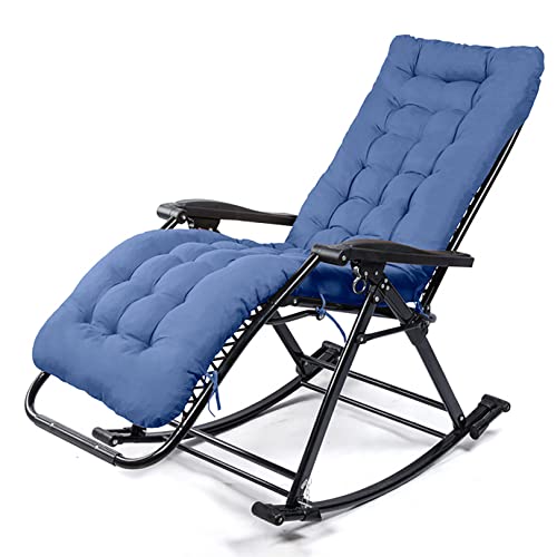 Tragbarer zusammenklappbarer Zero Gravity Schaukelstuhl mit abnehmbarem Kissen – Liegestuhl für den Außenbereich, für Camping, Terrasse, Garten, Rasen – Schwarz von Generisch
