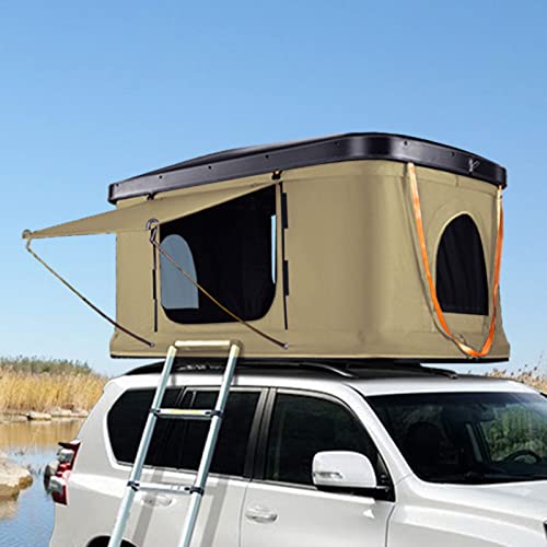 Tragbares Autodachzelt, Vorzelt – Faltbares Hartschalen-Design mit eingebauter Leiter und Beleuchtung für Outdoor-Camping-Abenteuer von Generisch