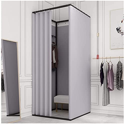 Tragbares Bekleidungsgeschäft Ankleideraum Stoff Raumteiler mit quadratischer Unterstützung Platzsparender Bürogarderobe Ideal für Einzelhandel und Heimgebrauch von Generisch