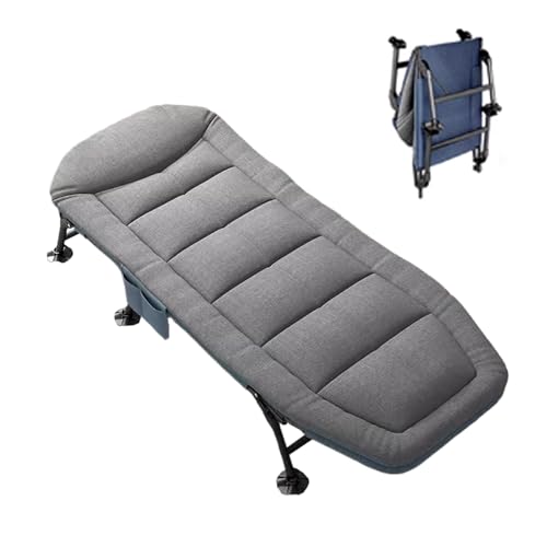 Tragbares Klappbett, bequemes Campingbett für Erwachsene, mit hochelastischer Schwamm-Kopfstütze, stabile Unterstützung für Reisen und Heimgebrauch (210 x 85 cm) von Generisch