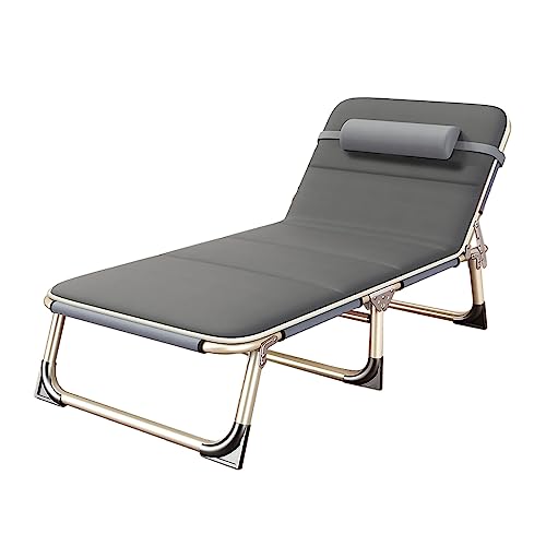 Tragbares Klappbett für Einzelpersonen – Campingbett mit liegender Sonnenliege & verstellbarer Rückenlehne – ideal für Reisen Büro Outdoor Angeln – inklusive Wattepad Tragbares Klappbett für Einzelpersonen – Campingbett mit liegender Sonnenliege & verstellbarer Rückenlehne – ideal für Reisen Büro Outdoor Angeln – inklusive Wattepad von Generisch