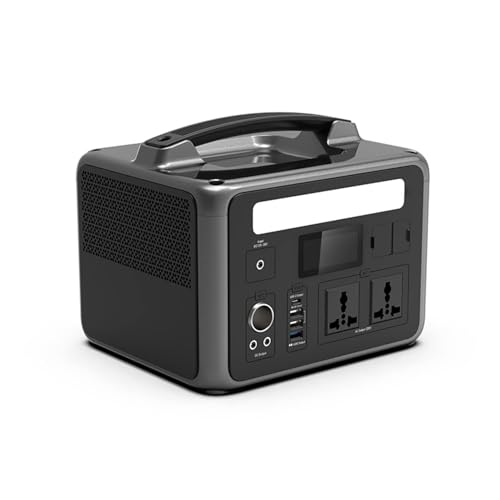 Tragbares Kraftwerk mit 220 V reiner Sinuswelle, 600 W Solargenerator für Outdoor-Abenteuer, Wohnmobil-Camping und Notstrom-Backup von Generisch