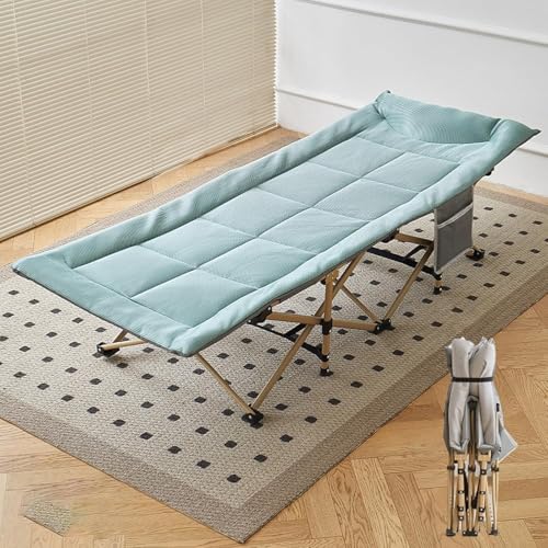 Tragbares Memory-Foam-Klappbett für Erwachsene mit Stahlrahmen und Kopfstütze, platzsparendes Design, inklusive seitlichen Aufbewahrungstaschen Tragbares Memory-Foam-Klappbett für Erwachsene mit Stahlrahmen und Kopfstütze, platzsparendes Design, inklusive seitlichen Aufbewahrungstaschen von Generisch