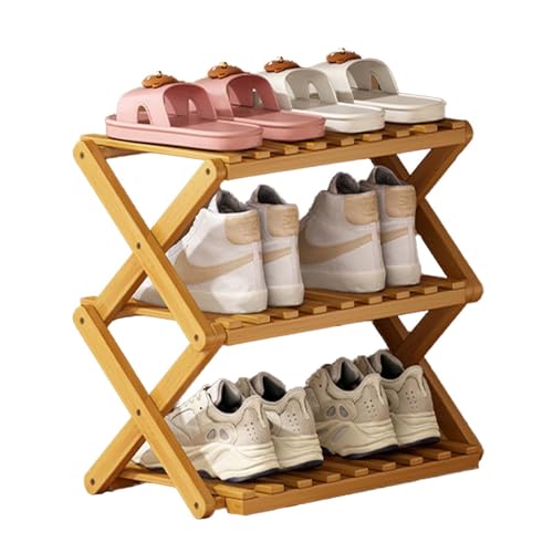 Tragbares Schuhregal aus Bambus, 3/4/5 Etagen, zusammenklappbar, keine Installation erforderlich, vertikaler Aufbewahrungsturm für Schlafzimmer und Korridore, natürliches Holz-Finish, platzsparendes Tragbares Schuhregal aus Bambus, 3/4/5 Etagen, zusammenklappbar, keine Installation erforderlich, vertikaler Aufbewahrungsturm für Schlafzimmer und Korridore, natürliches Holz-Finish, platzsparendes von Generisch
