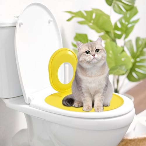 Trainingssystem zum eingewöhnen Ihrer Katze an das WC Katzen WC-Sitz Toiletten Training System Katzentoilette Katzenklo Toilettensitz (D) von Generisch