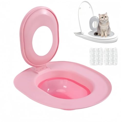 Trainingssystem zum eingewöhnen Ihrer Katze an das WC Katzen WC-Sitz Toiletten Training System Katzentoilette Katzenklo Toilettensitz (Pink) von Generisch