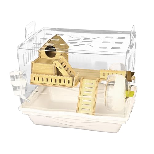 Transparent Hamster Cage - 37x30x28cm Pet Observation Box, Ventilated Small Animal House, Lovers Friends Unique Present, Mice Kid Adult Family | Assembly Habitat Shelter for Gerbils Hedgehog von Generisch