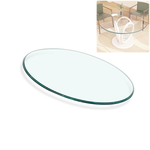 Transparent Tischplatte aus Gehärtetem Glas, Runde Glasplatte Ersatzteil Schlagfest, Transparent Glasscheibe Wetterfest Ersatztischplatte für Esstisch/Garten/Couchtisch, 8mm Dick(16"/40cm) von Generisch