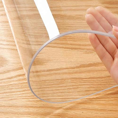 TransparentTable-Schutz, 1,5 mm dick, transparente Tischdecke für Ess- und Bürotisch, leicht zu reinigen, Couchtischabdeckung (100 x 100 cm), langlebiger Tischschutz von Generisch