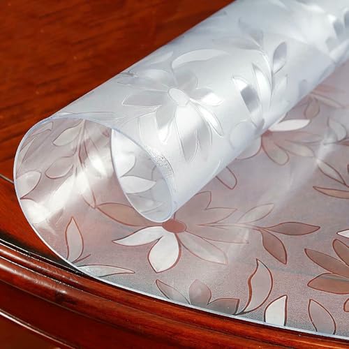 Transparente, runde Tischdecke, kristallklarer, abwaschbarer Tischschutz, hochglänzende durchsichtige Folie für wasserdichte und einfache Reinigung Transparente, runde Tischdecke, kristallklarer, abwaschbarer Tischschutz, hochglänzende durchsichtige Folie für wasserdichte und einfache Reinigung von Generisch