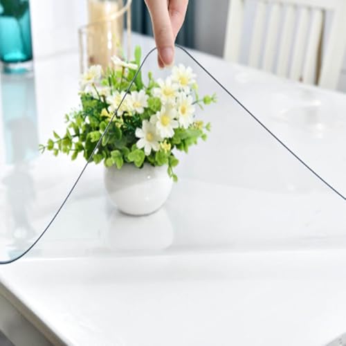 Transparente, wasserdichte Tischdecke, strapazierfähiger, rutschfester PVC-Tischschutz für Küche, Esszimmer, Büro und Schreibtisch, leicht zu reinigen Transparente, wasserdichte Tischdecke, strapazierfähiger, rutschfester PVC-Tischschutz für Küche, Esszimmer, Büro und Schreibtisch, leicht zu reinigen von Generisch
