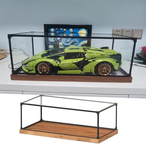 Transparente Acryl-Vitrine mit Aluminiumrahmen, staubdichter Schutz für Modellautos Sammlung und Aufbewahrung von Generisch
