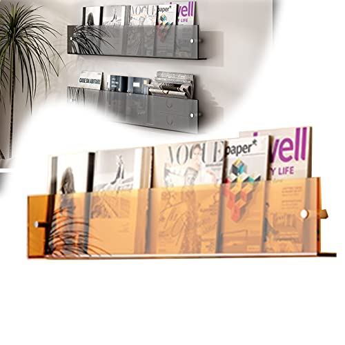 Transparente Acryl-Wandstütze, schwebende Regale & Zeitschriftenhalter, Metallbroschüren-Display für Wartezimmer, Wohnzimmer, Büros & Heimdekoration von Generisch
