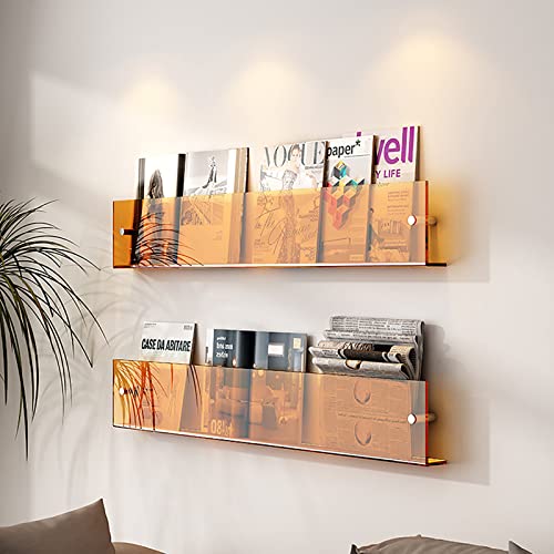 Transparente Acrylregale, schwebende Regale, 2 Stück, Wandmontage, Zeitschriftenständer für Zuhause und Büro, Badezimmer, Bücherregal und Broschürenhalter Transparente Acrylregale, schwebende Regale, 2 Stück, Wandmontage, Zeitschriftenständer für Zuhause und Büro, Badezimmer, Bücherregal und Broschürenhalter von Generisch