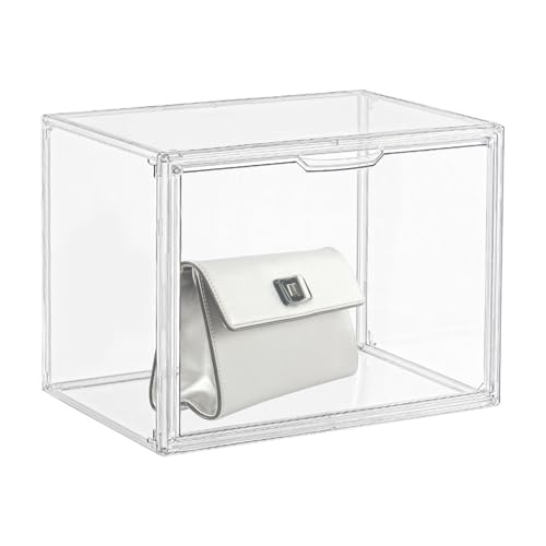 Transparente Aufbewahrungsbox für Handtaschen, Organizer für Kleiderschrank, transparenter stapelbarer Schrank für Spielzeugkiste mit magnetischem Aussehen der Tür Transparente Aufbewahrungsbox für Handtaschen, Organizer für Kleiderschrank, transparenter stapelbarer Schrank für Spielzeugkiste mit magnetischem Aussehen der Tür von Generisch