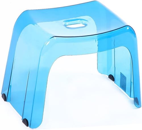 Transparente Badezimmerhocker, Transparente Acryl-dusche-Hocker Fußhocker Mit Rutschfesten Rutschsicher Für Die Dusche Geeignet Rutschsicher Mit Gummifüßen-Blue Blau von Generisch