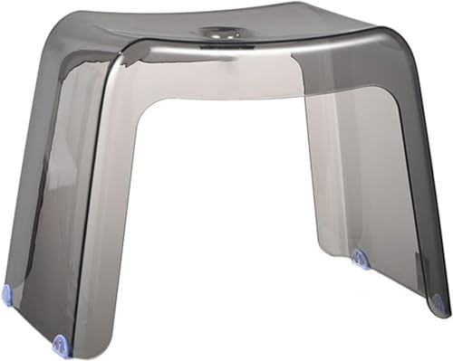 Transparente Badezimmerhocker, Transparente Acryl-dusche-Hocker Fußhocker Mit Rutschfesten Rutschsicher Für Die Dusche Geeignet Rutschsicher Mit Gummifüßen-Grey Grau von Generisch