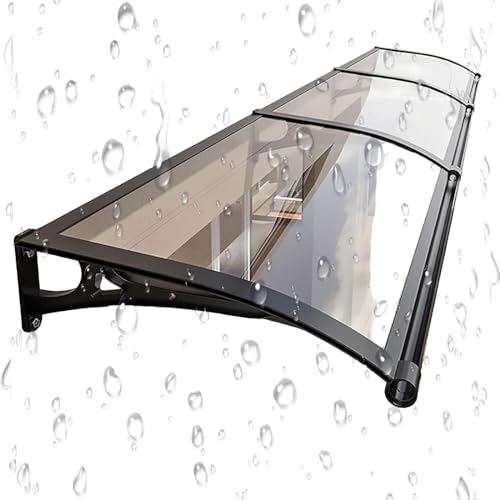 Transparente Fenstertürmarkise Vordach - Outdoor UV- & Regenschutz für Haustür Polycarbonat Hohlblech mit Aluminiumhalterung Größe:60x von Generisch