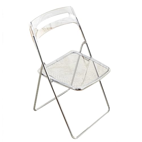 Transparente Klappstühle, Acryl-Loungesessel mit gebogener hohler Rückenlehne, verzinkter Rahmen, Gartenmöbel für den Außenbereich, klares Design, stilvoll und langlebig Transparente Klappstühle, Acryl-Loungesessel mit gebogener hohler Rückenlehne, verzinkter Rahmen, Gartenmöbel für den Außenbereich, klares Design, stilvoll und langlebig von Generisch