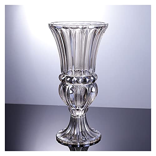 Transparente Kristallglas-Blumenvase, verdicktes Design, stabile Vase mit hohem Fuß für moderne Wohnzimmer-Dekoration Transparente Kristallglas-Blumenvase, verdicktes Design, stabile Vase mit hohem Fuß für moderne Wohnzimmer-Dekoration von Generisch