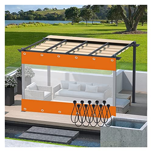 Transparente Outdoor-Balkonvorhänge, PVC-Pavillon-Seitenschatten mit Ösen, perfekt für Pergolen und Terrassen, 5 x 2,5 m, witterungsbeständig von Generisch