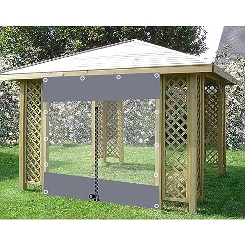 Transparente Outdoor-Vorhänge für Pavillon, wasserdichte PVC-Seitenteile mit Reißverschluss, 2 x 3 m, Pergola-Abdeckung, transparente Terrassen, wetterfeste Carport-Vorhänge Transparente Outdoor-Vorhänge für Pavillon, wasserdichte PVC-Seitenteile mit Reißverschluss, 2 x 3 m, Pergola-Abdeckung, transparente Terrassen, wetterfeste Carport-Vorhänge von Generisch