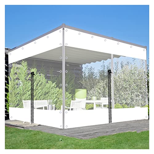 Transparente Outdoor-Vorhänge mit Reißverschluss, Haken, Sonnenschutz für Carport, Terrasse, Pavillon, PVC-Seitenteile für Pergola (1,8 x 2,2 m) – wetterfeste und stilvolle Sichtschutzlösung von Generisch