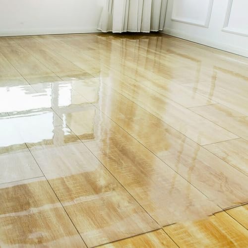 Transparente PVC-Bodenmatte für harte Böden, 1,5 mm dick, schützende Kunststoffabdeckung für Bürostühle und Schreibtische, große Größe 110 x 300 cm, leicht zu reinigen von Generisch