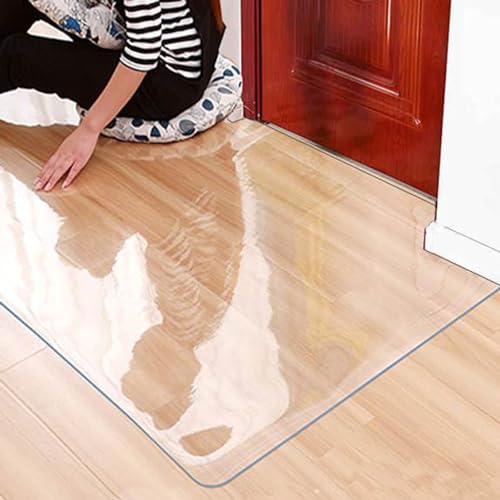 Transparente PVC-Bodenschutzmatte – zuschneidbarer Flurläufer, verschleißfester, rechteckiger Teppich für den Eingang, erhältlich in 1–8 m Länge (90 cm x 100 cm) von Generisch