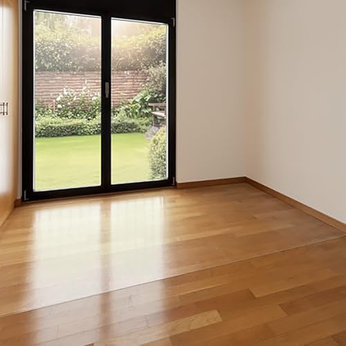 Transparente PVC-Hartholz-Bodenschutzmatte, rutschfester Schreibtisch-/Stuhl-Teppichläufer, schneidbar, erhältlich in 9-6 m, ideal für Zuhause und Büro, 183 x 183 cm Größe von Generisch