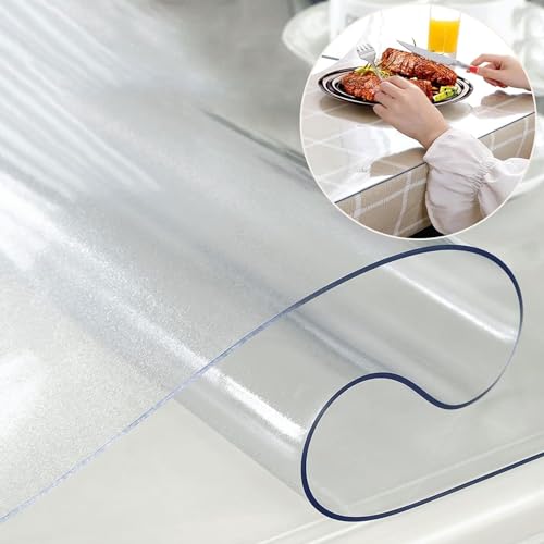 Transparente PVC-Tischabdeckung, 150 x 200 cm, abwischbare, mattierte transparente Matte, 1,5 mm weiches Glas-Pad, hitzebeständig und kein Schrumpfen, ideal für Zuhause und Büro von Generisch