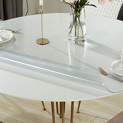 Transparente PVC-Tischabdeckung, abwischbare Esstischmatte, leicht zu reinigende Tischdecke für Kaffee- und Glastische, 160 cm Möbelunterlage für Zuhause und Bar Transparente PVC-Tischabdeckung, abwischbare Esstischmatte, leicht zu reinigende Tischdecke für Kaffee- und Glastische, 160 cm Möbelunterlage für Zuhause und Bar von Generisch