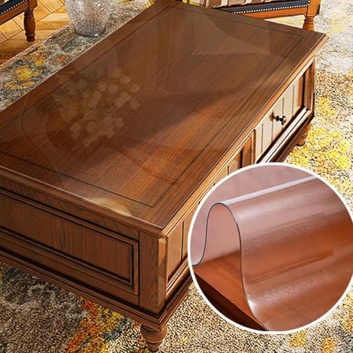 Transparente PVC-Tischdecke, wasserdicht und hitzebeständig, transparente Tischdecke für Küche und Esszimmer, abwischbare Schutzmatte, 2 mm/3 mm Dicke von Generisch