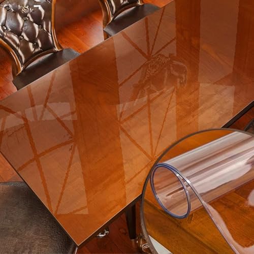 Transparente PVC-Tischdecke, wasserdicht und hitzebeständig, transparente Tischdecke für Küche und Esszimmer, abwischbare Schutzmatte, 2 mm/3 mm Dicke von Generisch