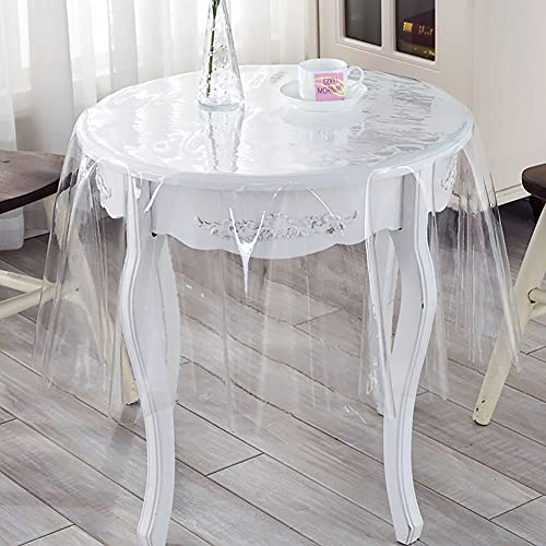 Transparente PVC-Tischdecke, wasserdicht und leicht zu reinigen, für Buffets und Partys, 0,5 mm dick, 140 cm Durchmesser, langlebiger, stilvoller Schutz für Ihre Tischplatte Transparente PVC-Tischdecke, wasserdicht und leicht zu reinigen, für Buffets und Partys, 0,5 mm dick, 140 cm Durchmesser, langlebiger, stilvoller Schutz für Ihre Tischplatte von Generisch