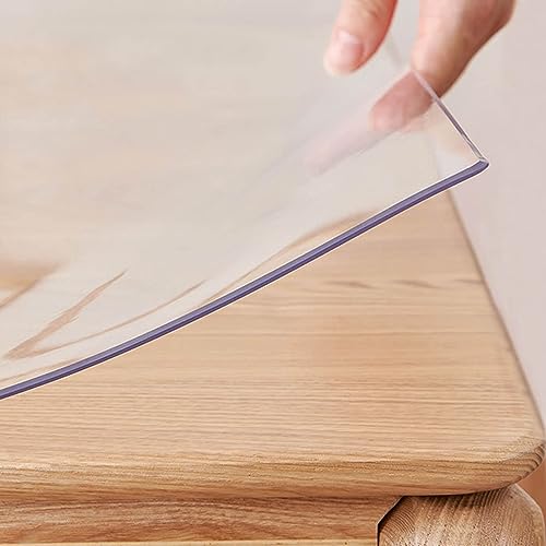Transparente PVC-Tischmatte – rutschfester, leicht zu reinigender Schreibtischschutz für Büro und Zuhause – transparente Kunststoff-Tischdecke (100 x 120 cm) – langlebiger Oberflächenschutz von Generisch