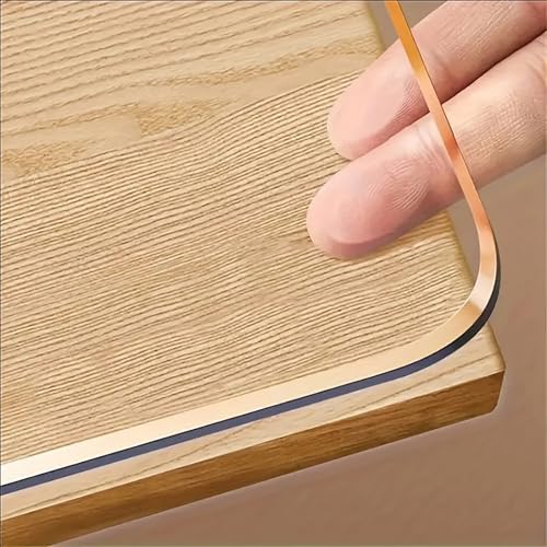 Transparente PVC-Tischschutzunterlage, individuelle Größe, Tischdecke für Büro und Kommode, transparenter Tischschutz für Nachttisch, Computer und Schreibtisch, runde Form von Generisch
