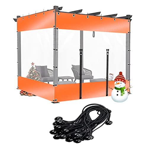 Transparente Planen mit Reißverschluss – robuste 0,5 mm PVC-Seitenteile für Pergola, Veranda und Pavillons – anpassbarer Outdoor-Vorhang von Generisch