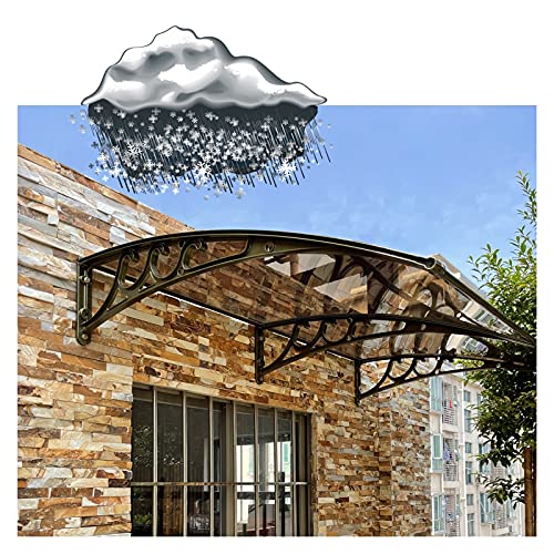 Transparente Polycarbonat-Markise für Fenster, UV-beständig, für Außenbereich, Terrasse, Garten, Tür, Vordach, wasserdichte Dachverlängerung, 80 cm x 80 cm Transparente Polycarbonat-Markise für Fenster, UV-beständig, für Außenbereich, Terrasse, Garten, Tür, Vordach, wasserdichte Dachverlängerung, 80 cm x 80 cm von Generisch