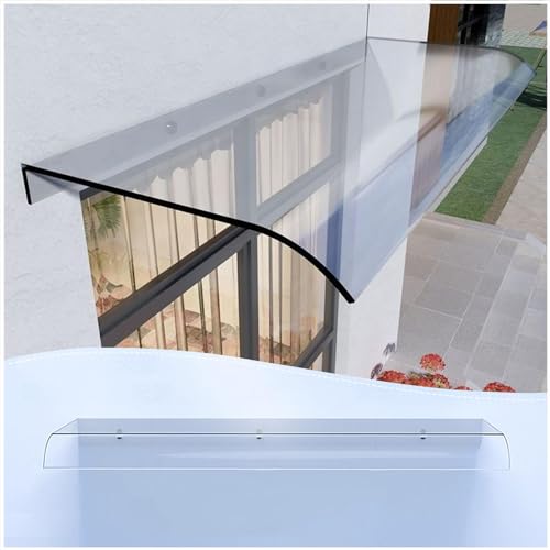 Transparente Polycarbonat-Türüberdachung UV-Schutz Regenschutz Gebogene Markise Unsichtbare Eingangsabdeckung für Türen Terrassen und Dächer im Freien Transparente Polycarbonat-Türüberdachung UV-Schutz Regenschutz Gebogene Markise Unsichtbare Eingangsabdeckung für Türen Terrassen und Dächer im Freien von Generisch