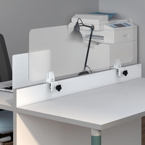 Transparente Schreibtischtrennwand aus Acryl – Sichtschutz für Studenten-Schreibtische, freistehende Büro-Empfangs- und Kassierer-Bildschirm, moderner, mattierter Schreibtisch-Trennwand, effektiver von Generisch