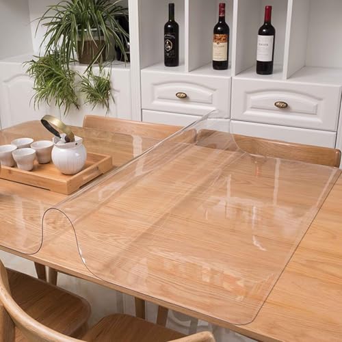 Transparente Schreibtischunterlage, 120 x 200 cm, rutschfester PVC-Schreibtischschutz, runde Kanten, hitzebeständig und wasserdicht, Schreibunterlage für Zuhause/Büro, langlebige transparente von Generisch