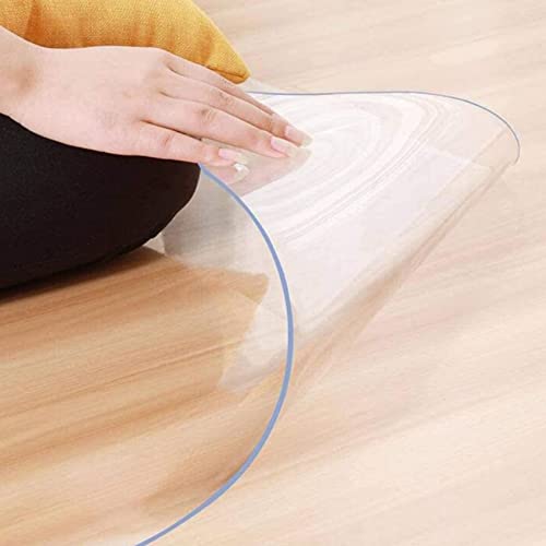 Transparente Teppichschutzmatte – 2 mm dicker Vinyl-Bodenbelag für Hartholz und Fliesen, großer transparenter Teppich, extra lang, 100 x 100 cm, wasserdichter Schutz von Generisch